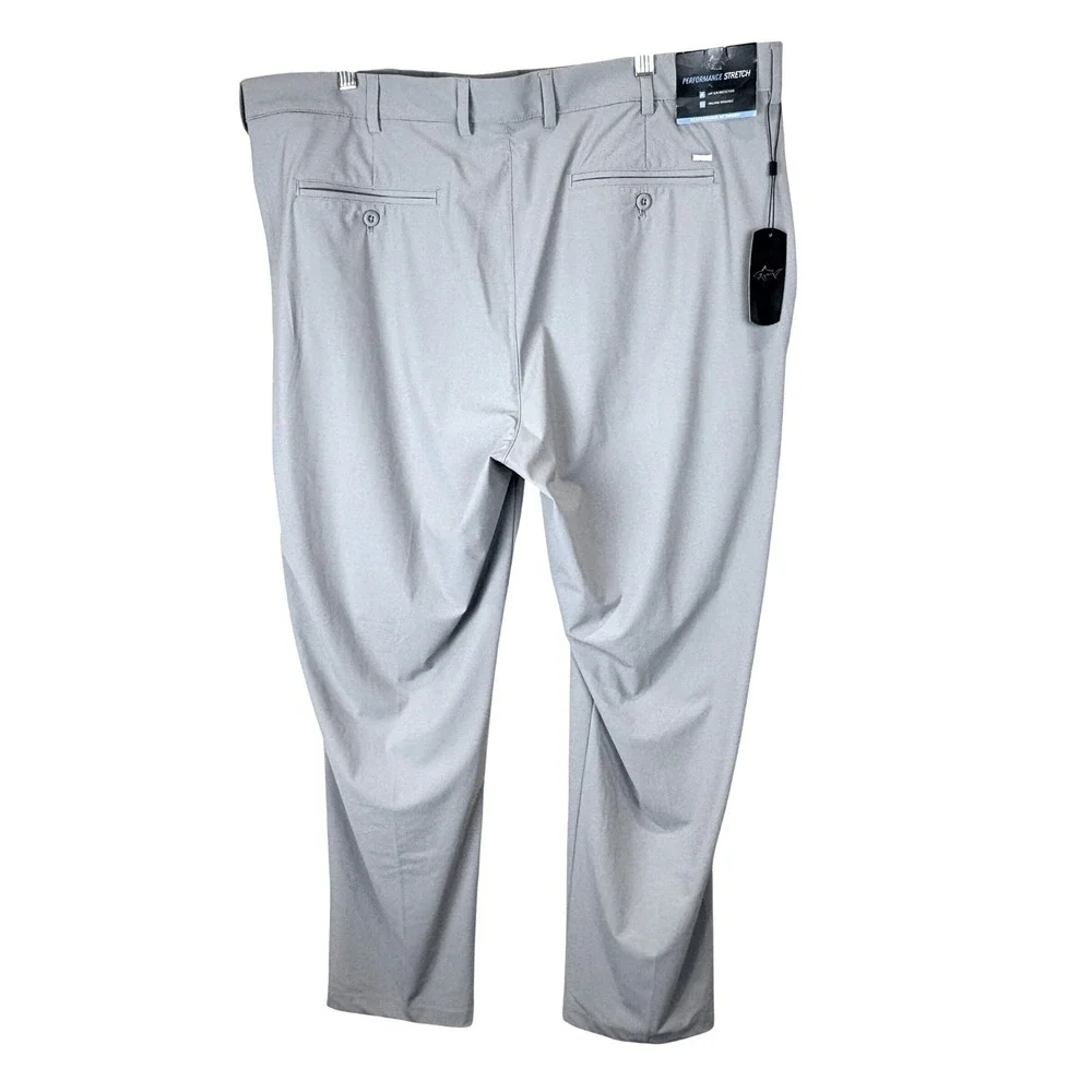 Greg Norman Performance Stretch Mens 40x30 Golf Pants NWT Lt Gray UPF Protection